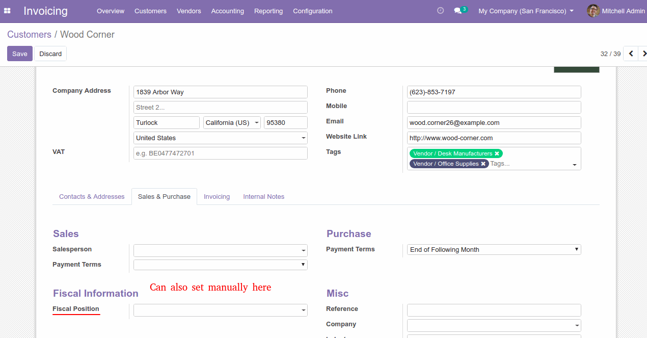 Fiscal Positions in Odoo 13 Apply Fiscal Positions in Odoo Accounting