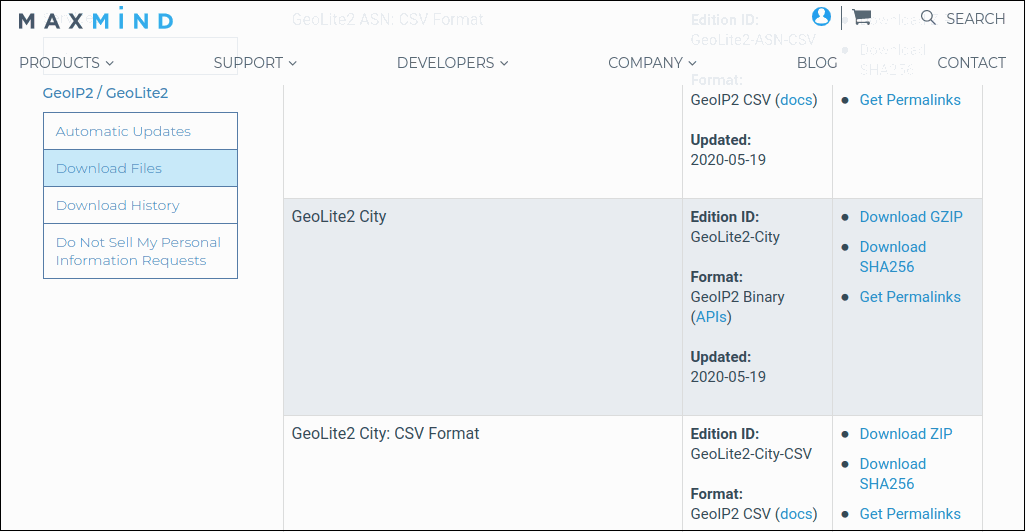 Install the GEOIP package on System