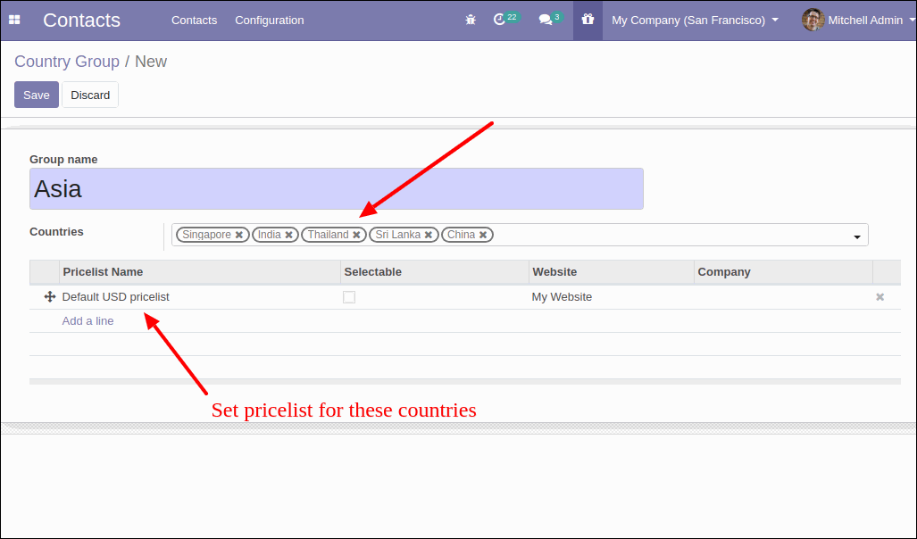 Configure Odoo Pricelist base on Geolocation