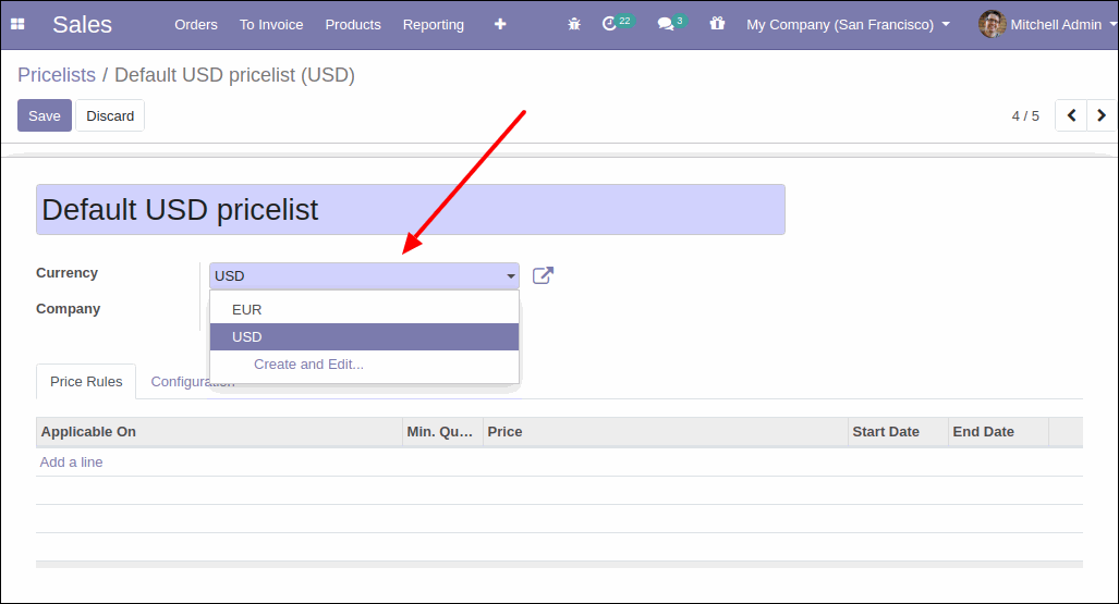 Configure Odoo Pricelist base on Geolocation