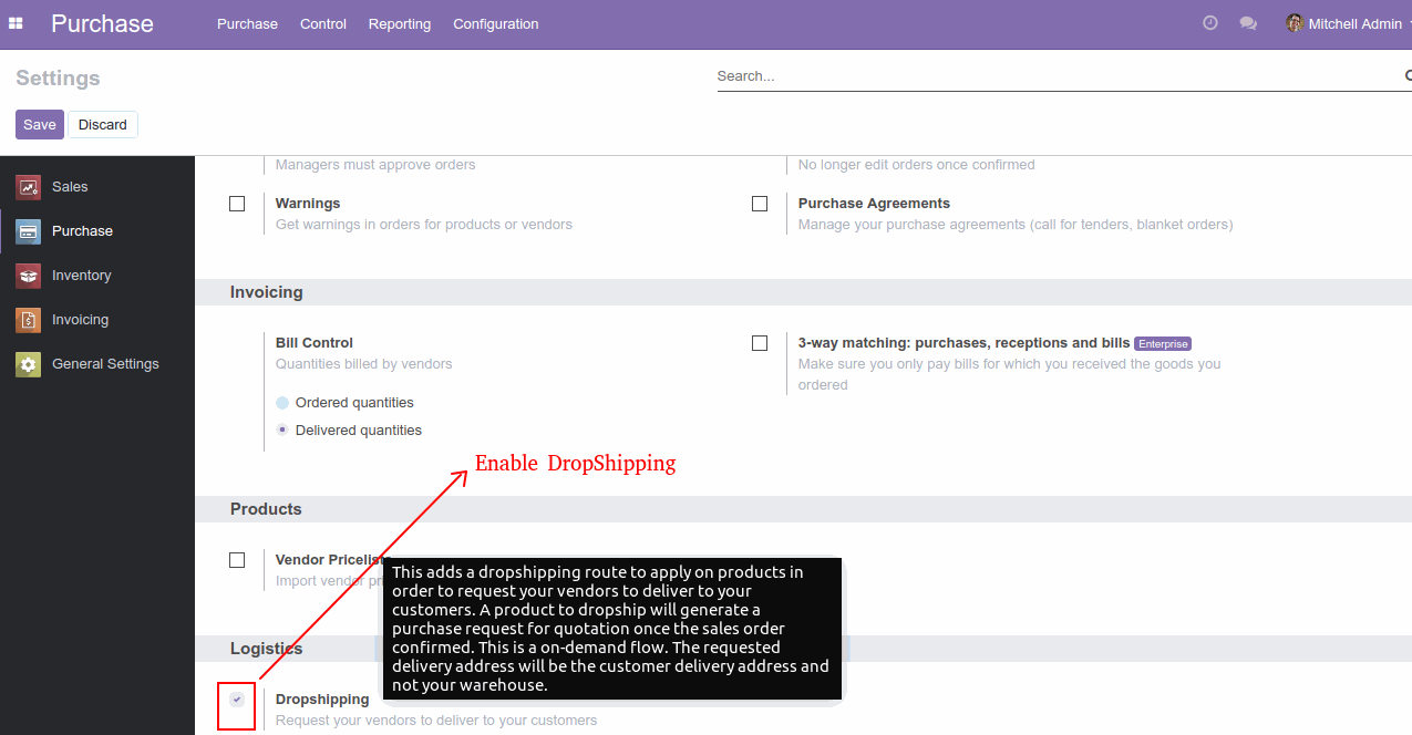 Set up Dropshipping on Odoo