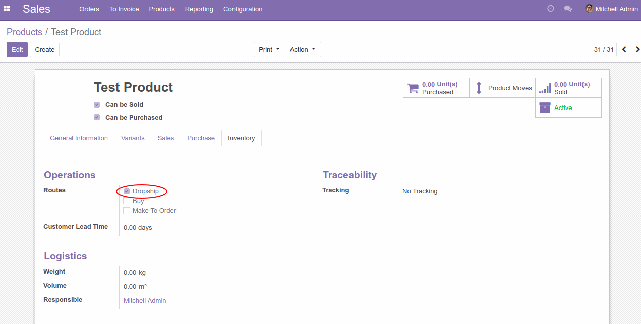 Set up Dropshipping on Odoo