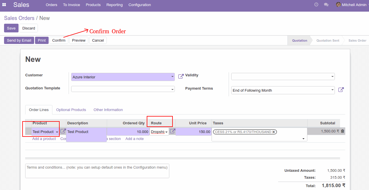 Set up Dropshipping on Odoo