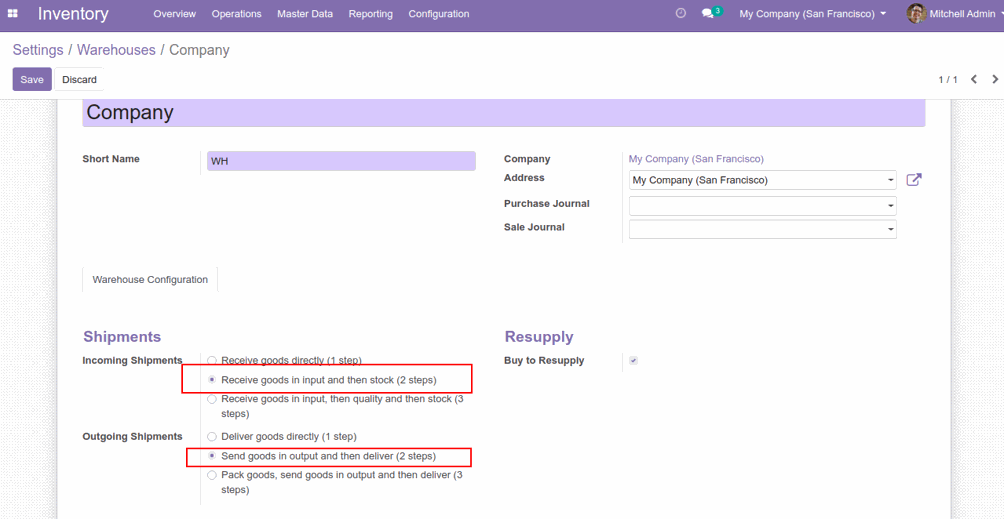 Cross Docking in Odoo Cross Docking Configuration