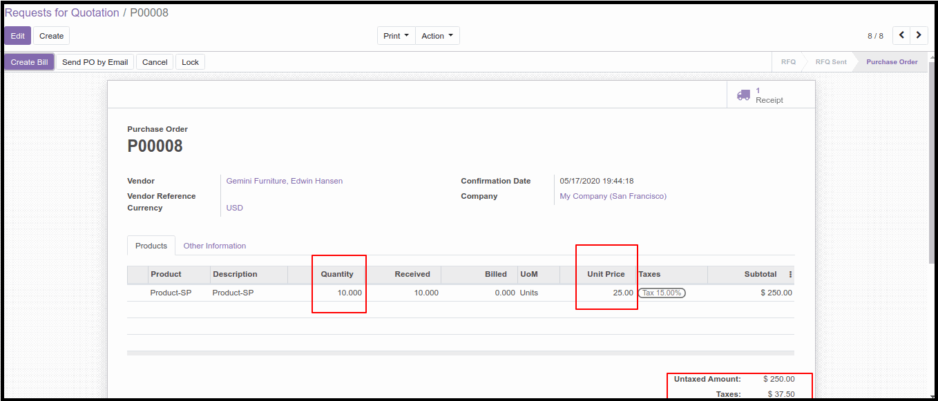 First Costing Method Option in Odoo: Standard Price