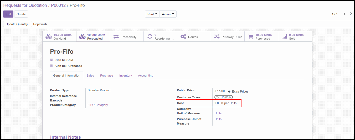 Second Costing Method Option in Odoo: FIFO