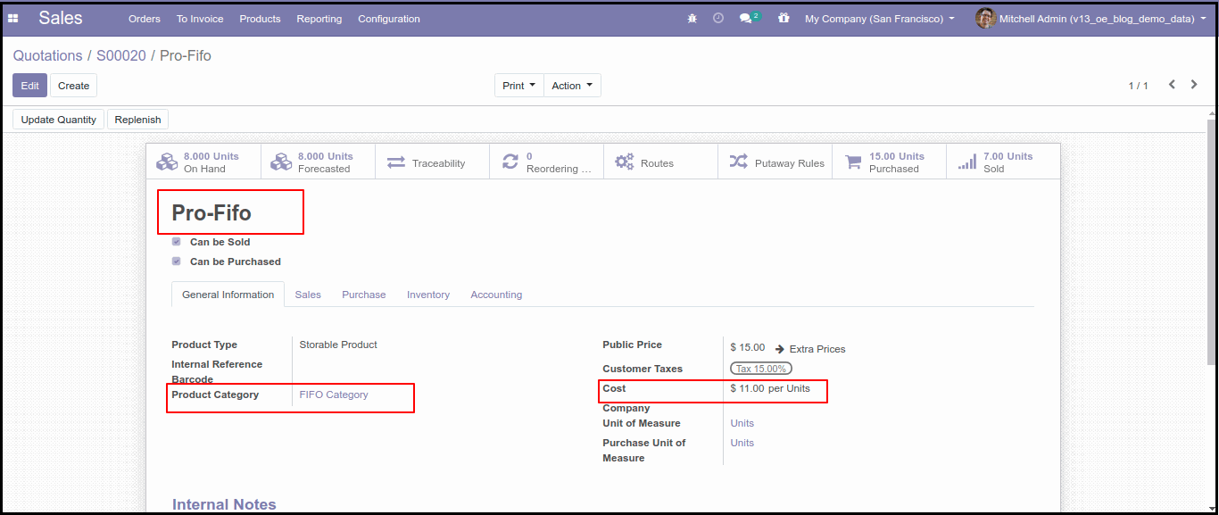 Second Costing Method Option in Odoo: FIFO