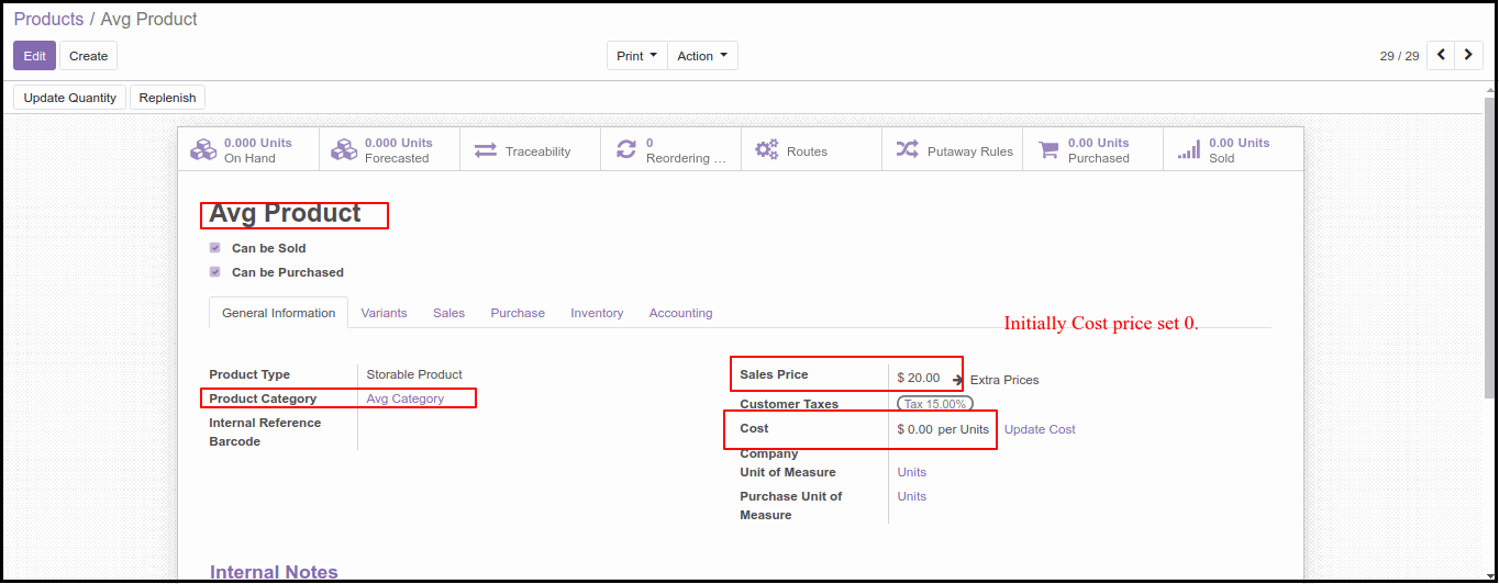 Costing Methods and Inventory Valuation in Odoo13 Third Costing Method Option in Odoo: Average Price