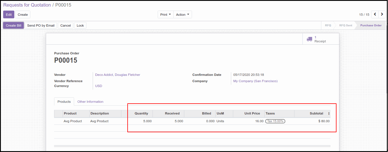 Costing Methods and Inventory Valuation in Odoo13 Third Costing Method Option in Odoo: Average Price