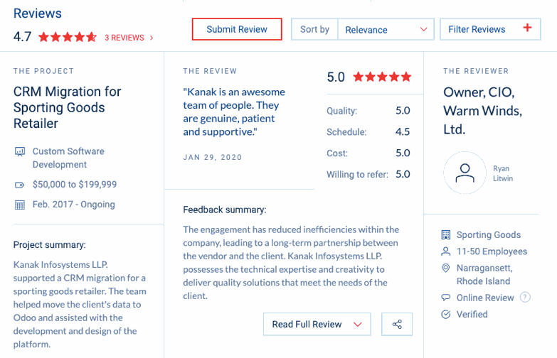 Kanak Infosystems LLP. Named a Top software Developer By Clutch Kanak Infosystems Profile Overview on Clutch