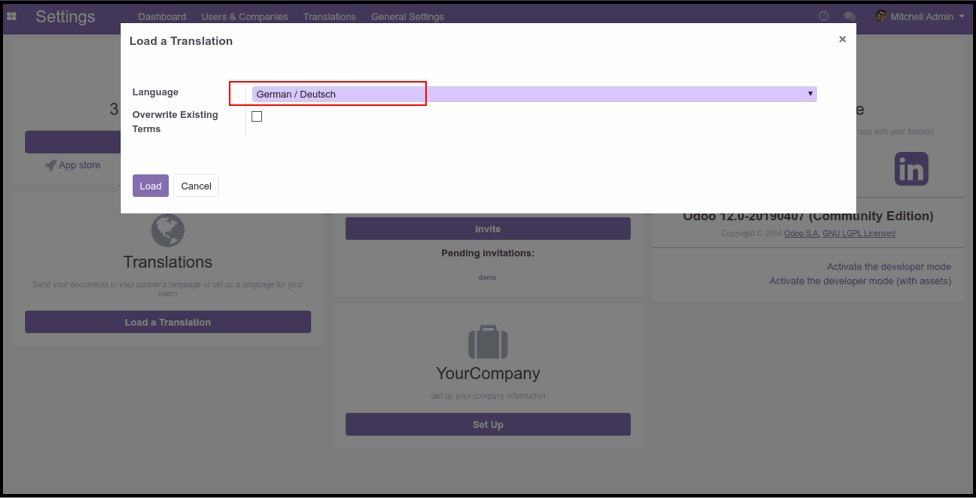 How to Load a Translation in Odoo Add Translation in Odoo Custom Module
