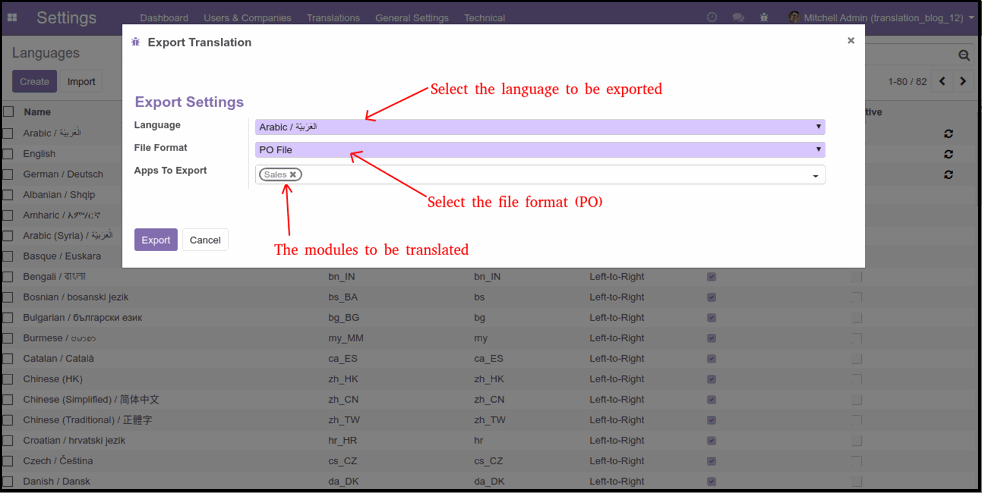 How to Load a Translation in Odoo Add Translation in Odoo Custom Module