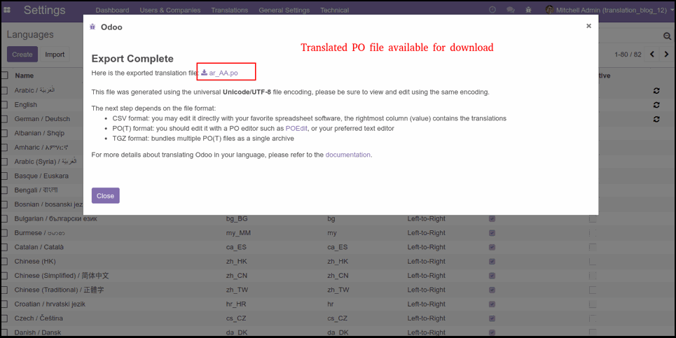 How to Load a Translation in Odoo Add Translation in Odoo Custom Module