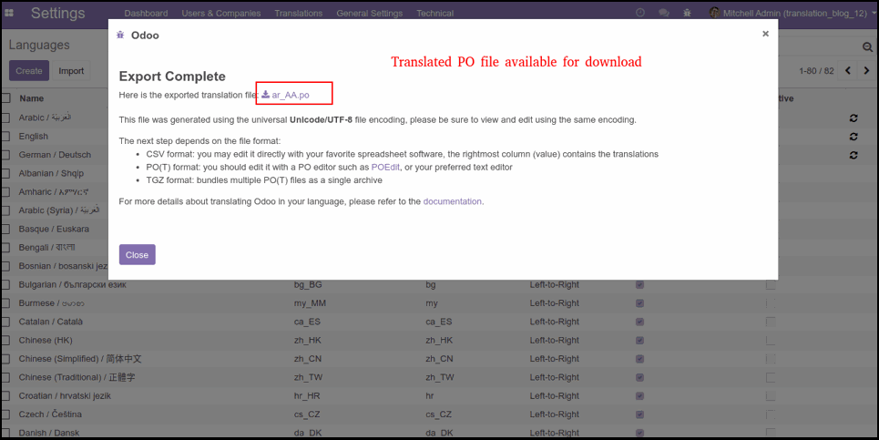 Add Translation in Odoo Custom Module