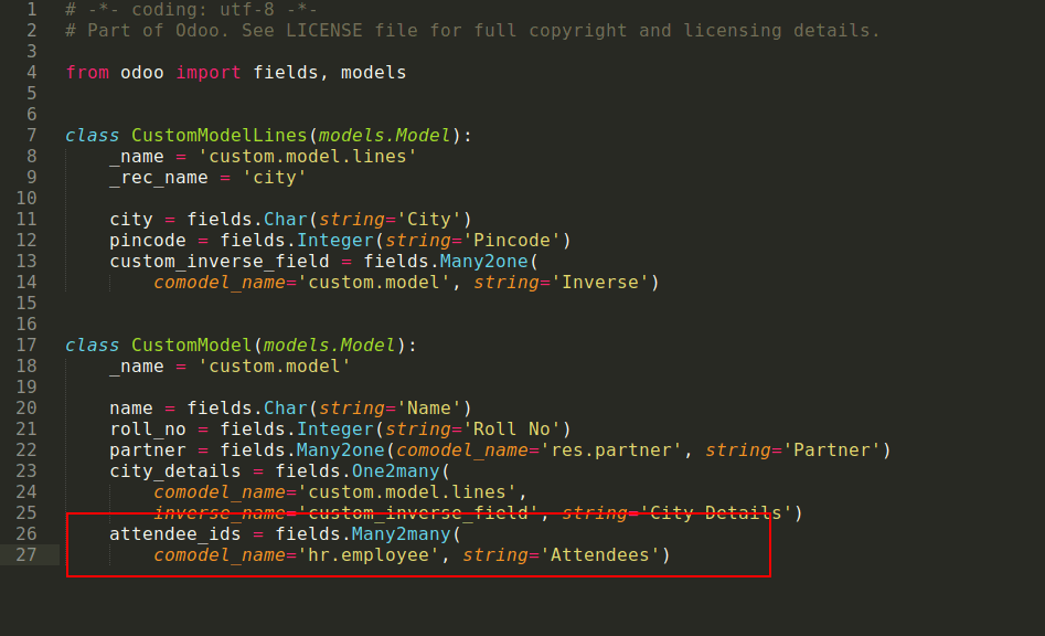 Many2many Relational Fields in Odoo