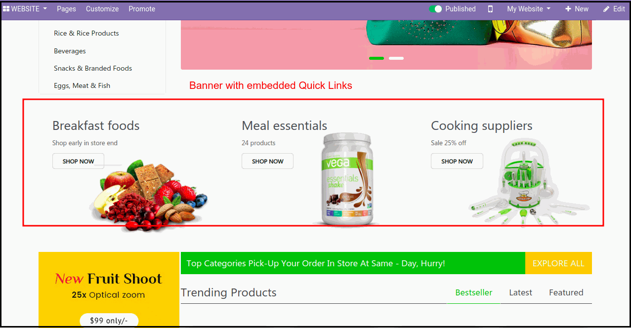 Best Odoo Theme For Grocery Store Odoo Grocery Theme for Ecommerce Store: Quick Banner Links