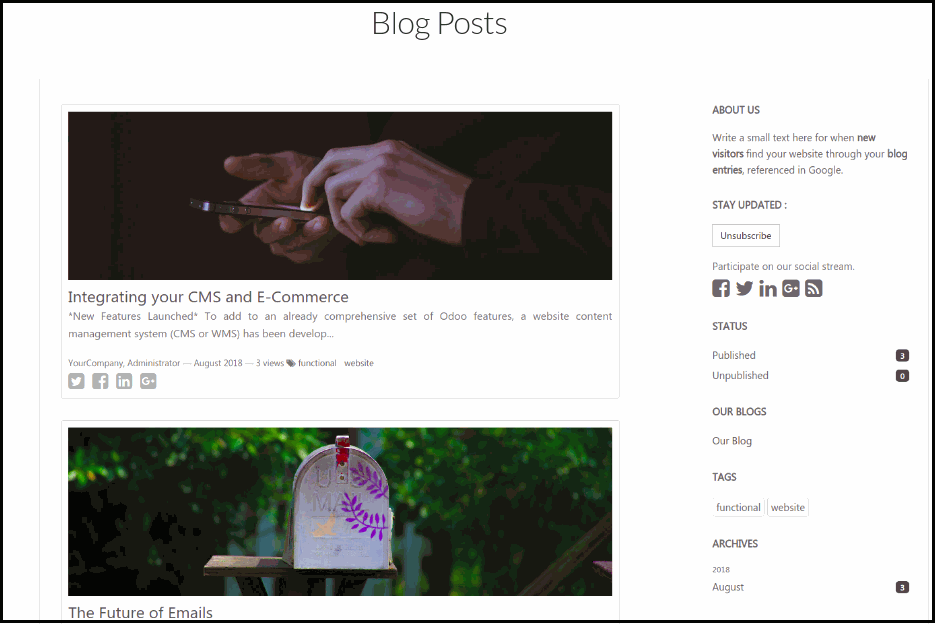 Best Odoo Theme For Grocery Store Odoo Grocery Theme for Ecommerce Store: Display Latest Blogs