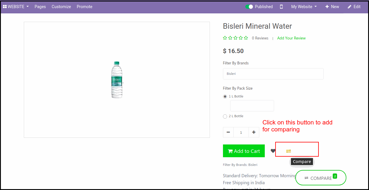 Best Odoo Theme For Grocery Store Odoo Grocery Theme for Ecommerce Store: Add To Compare Widget