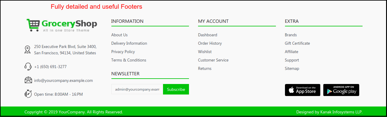 Odoo  Grocery Theme for Ecommerce Store: Customizable Header and Footers