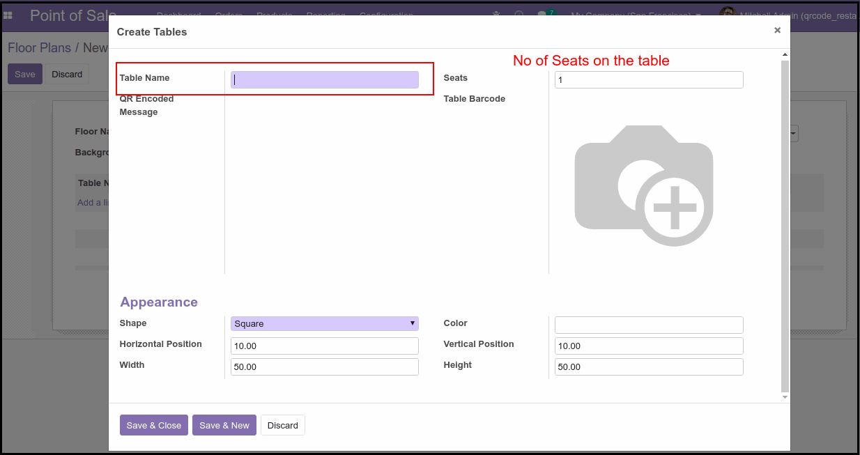 POS Table Order QR Code: Odoo Module After Configure POS Table Order QR Code Module : Setup the Restaurant and Tables