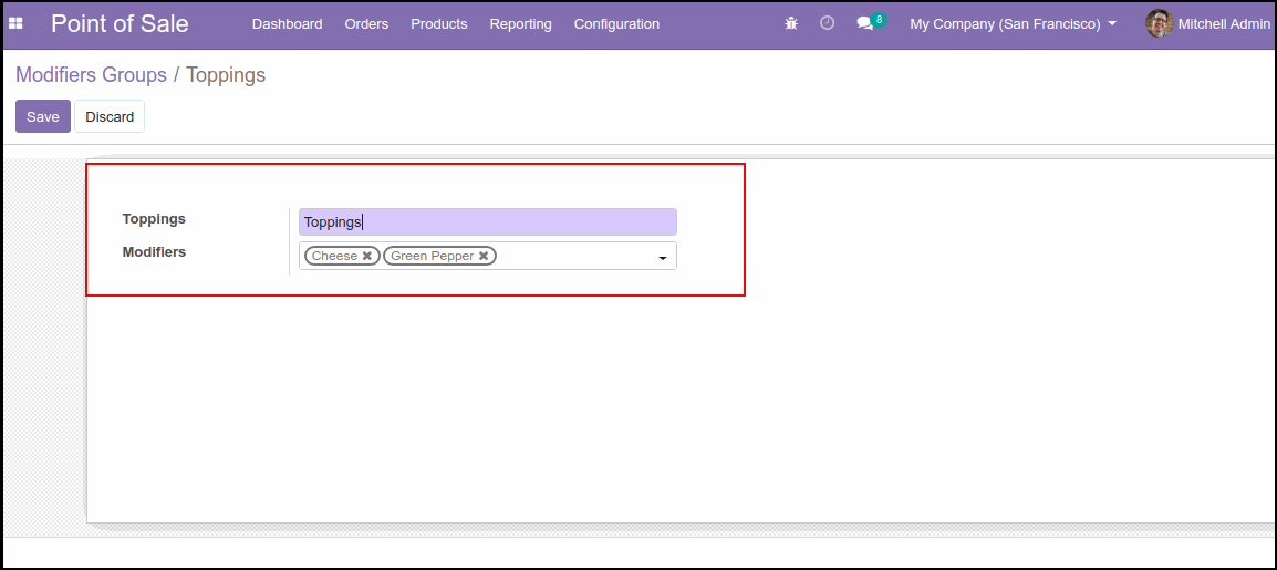 After Configure POS Table Order QR Code Module : Product Modifiers