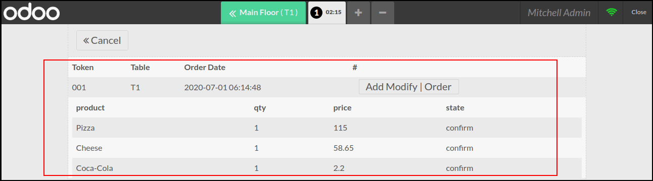 See the Orders with their Token Number