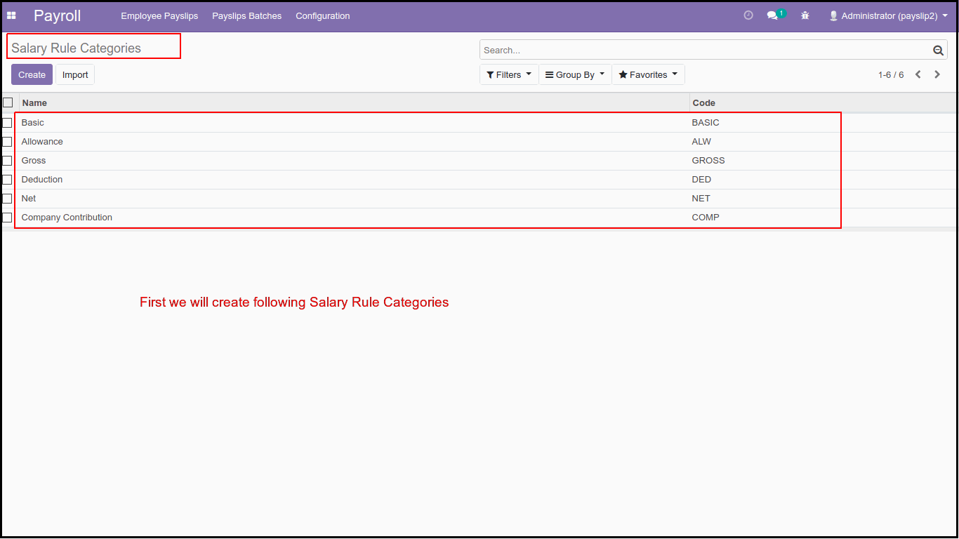 How To Configure Advance Salary Rules In Odoo Create Categories for Salary Rules in Odoo