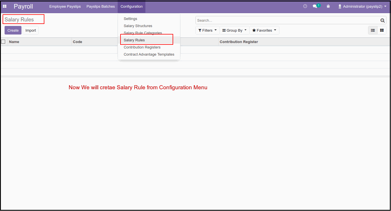 How To Configure Advance Salary Rules In Odoo Create Salary Rules from Config Menu of HR Payroll Apps