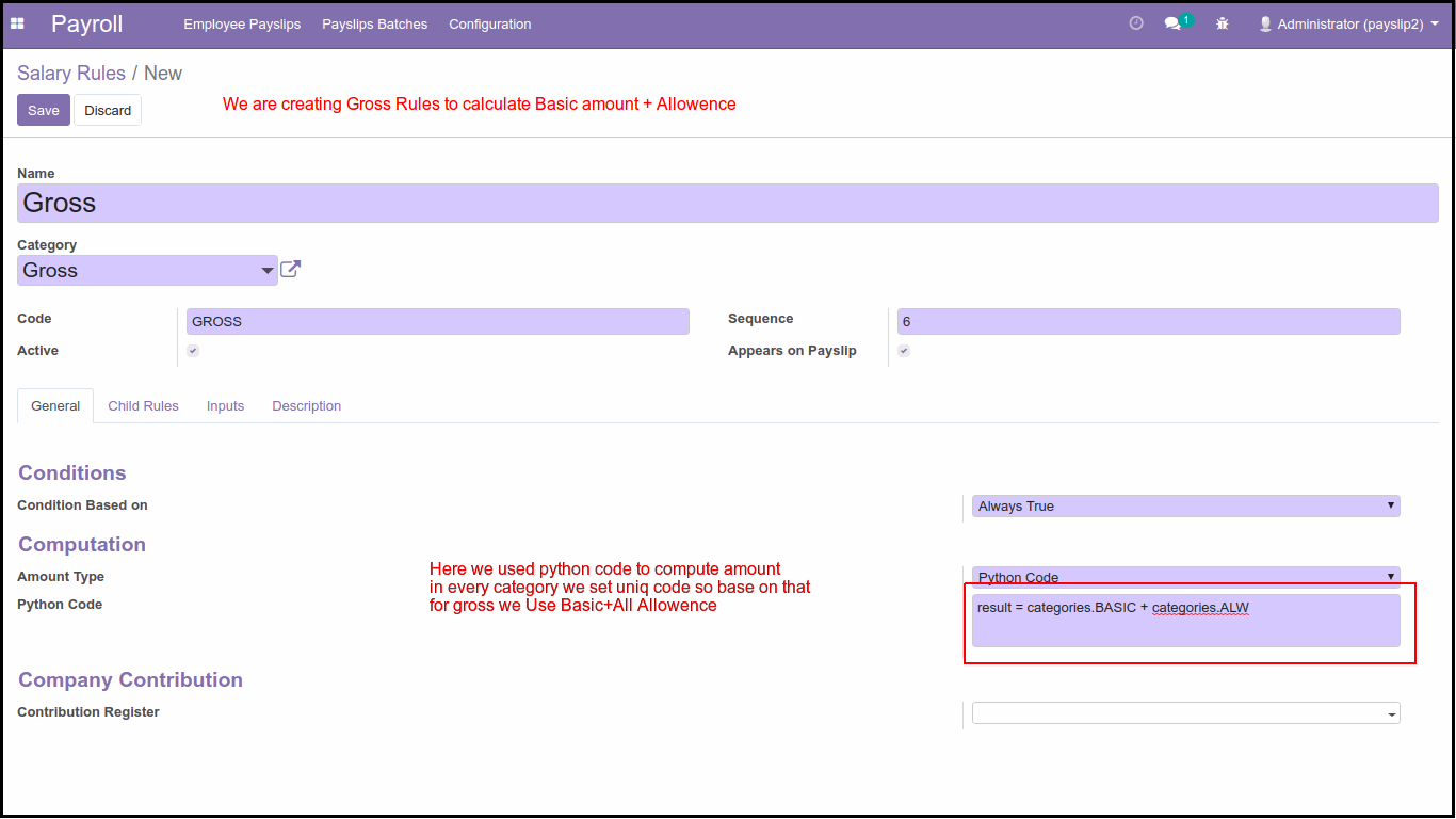 How To Configure Advance Salary Rules In Odoo Create Salary Rules from Config Menu of HR Payroll Apps: Medical Allowance Rule