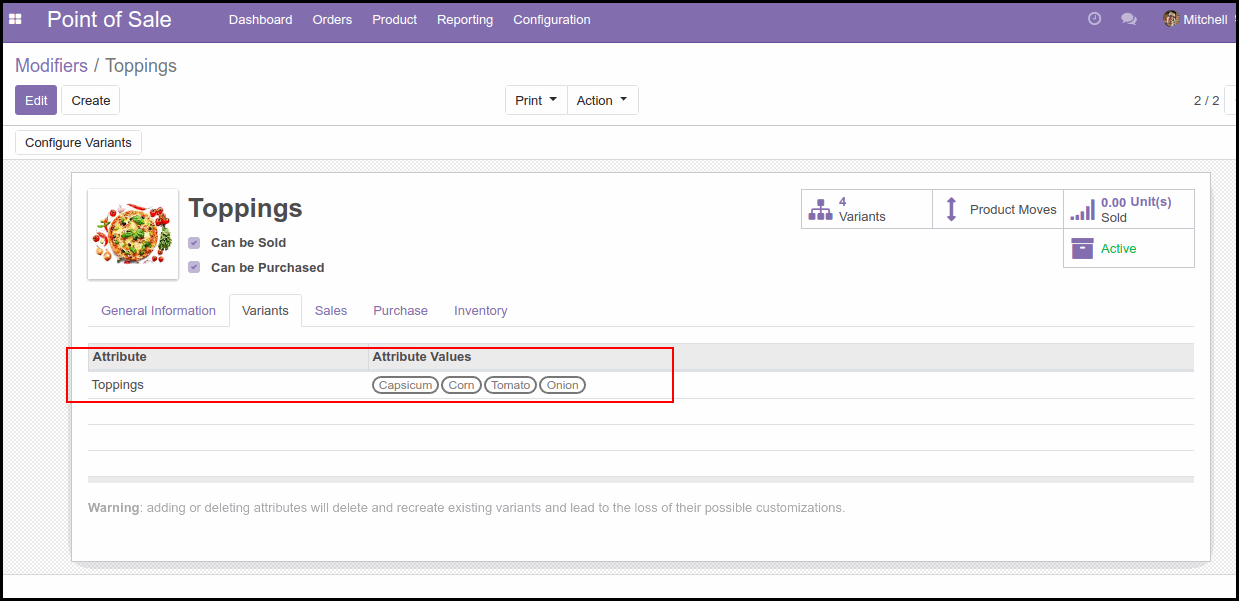 Odoo POS Pizza Modifiers Module How Odoo POS Pizza Modifiers Module Works