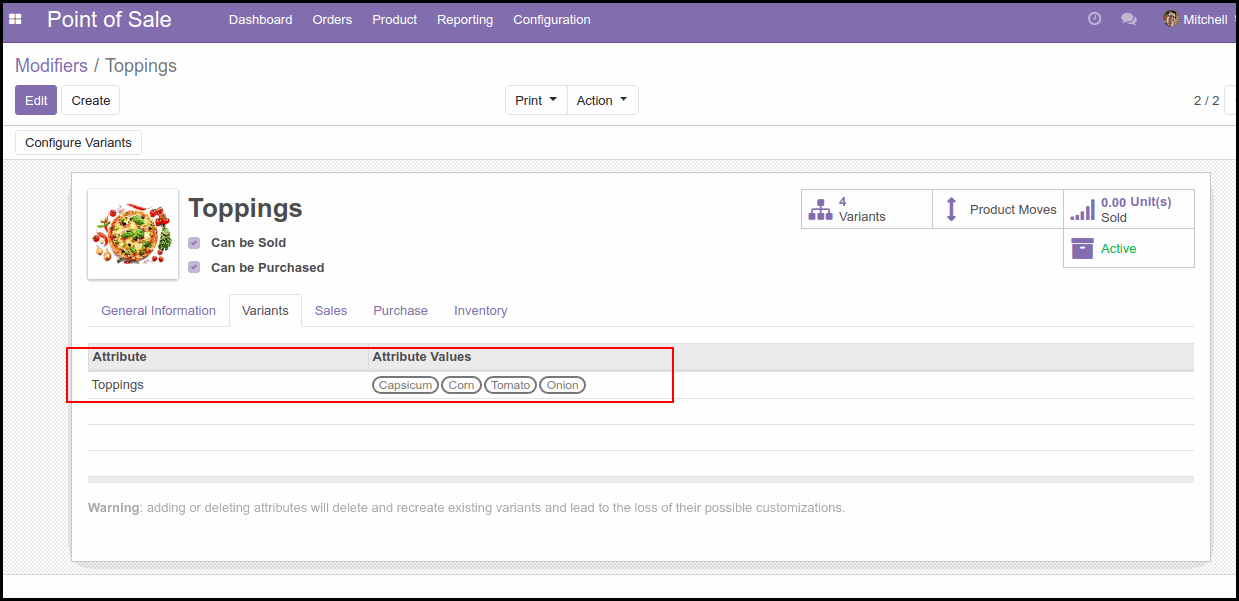 How Odoo POS Pizza Modifiers Module Works