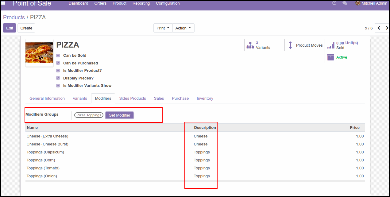Odoo POS Pizza Modifiers Module How Odoo POS Pizza Modifiers Module Works