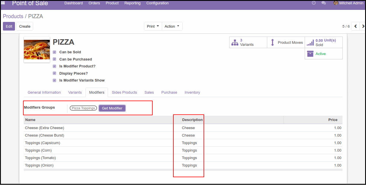 How Odoo POS Pizza Modifiers Module Works