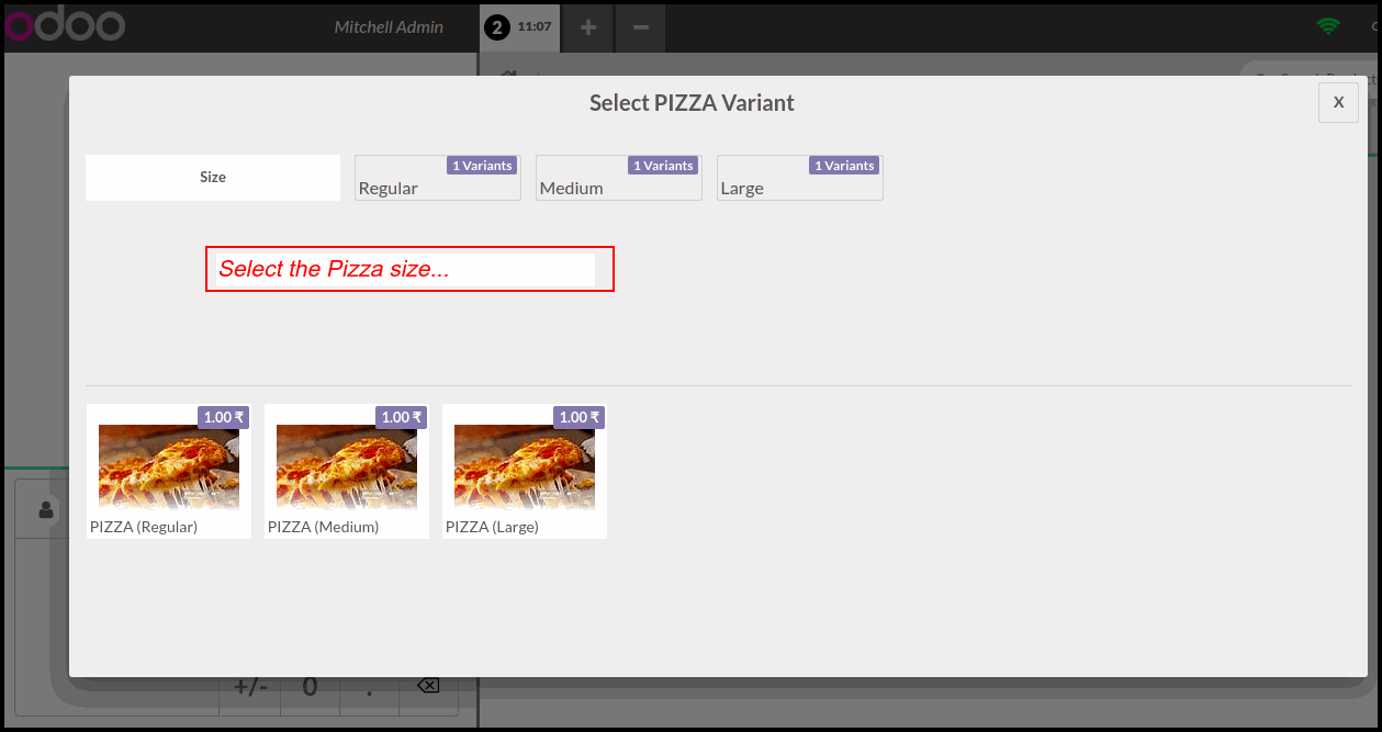 How Odoo POS Pizza Modifiers Module Works : POS Session