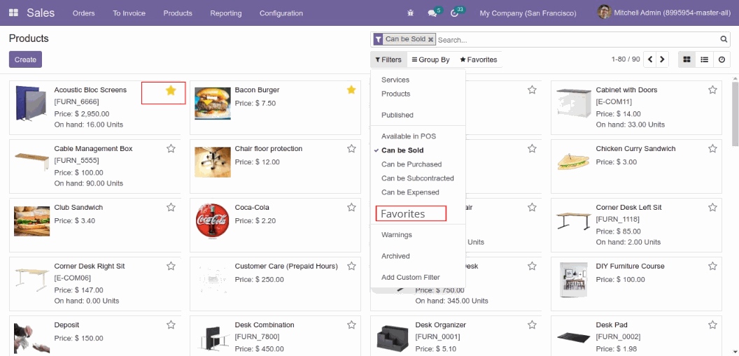 Odoo 15 Expected Features (Roadmap) Products filter