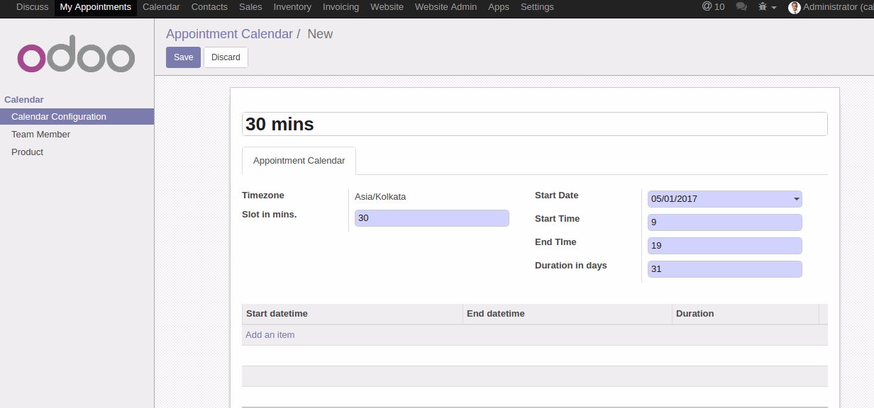 Book Team Partner/Member In Odoo - Configuration