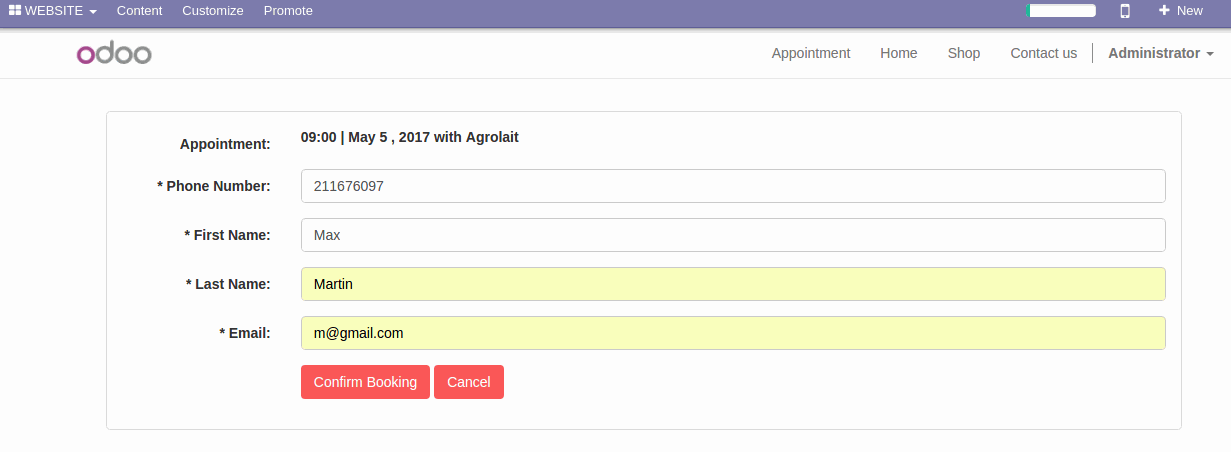 Book Team Partner/Member In Odoo - Configuration