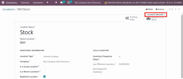Label Printing from Zebra Printer: Odoo Module Print Location Label (Barcode) in Odoo