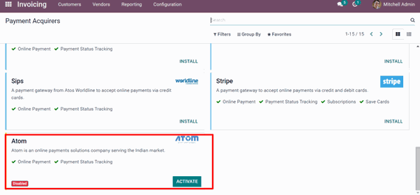 Configuration Steps of Atom Payment Gateway Module in Odoo Configuration Steps of Atom Payment Gateway Module in Odoo