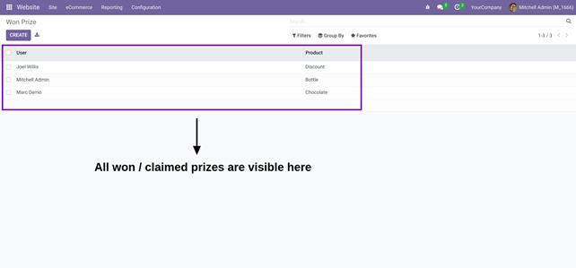 Configuration of Spin and Win Odoo App