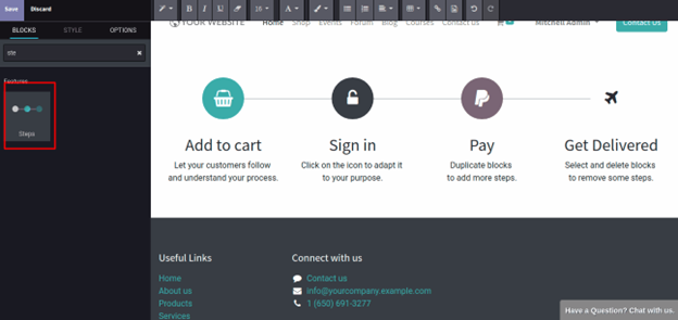 List of Odoo 14 Features Step Snippet
