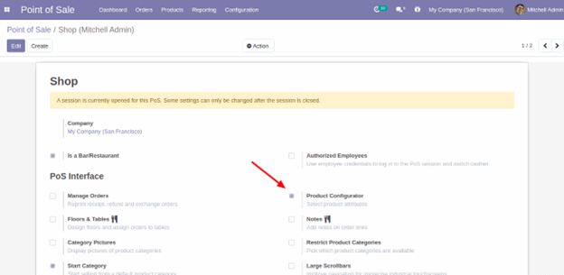 List of Odoo 14 Features Product Variant Selection on POS