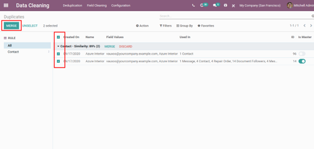 List of Odoo 14 Features Find Duplicate Record and Easily Merge it