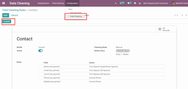 List of Odoo 14 Features Filed Cleaning Rules - Point of Sale
