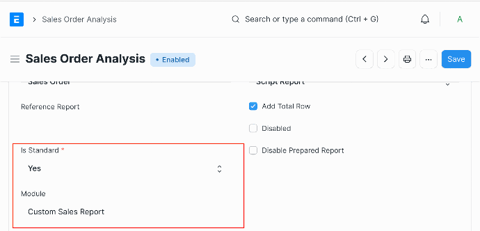 Sale Order Analysis Report : ERPNext