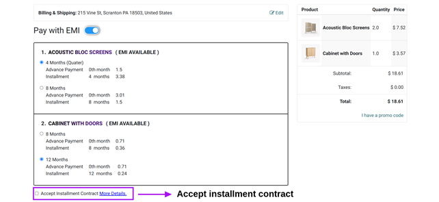 Website Payment Installment Module in Odoo: Configuration