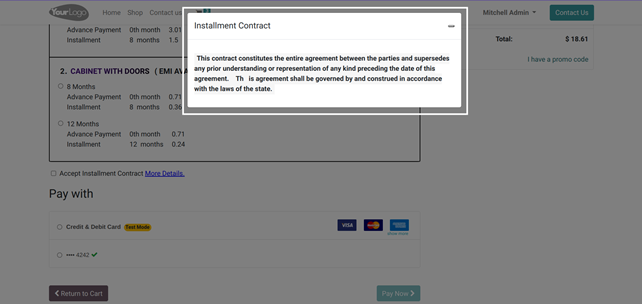 Website Payment Installment Module in Odoo: Configuration