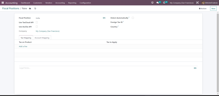 Steps to Create Fiscal Position in Odoo
