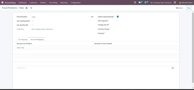 Steps to Create Fiscal Position in Odoo