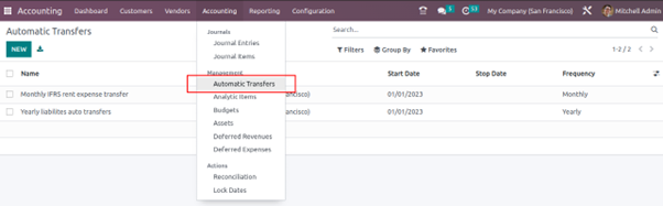How To Perform Automatic Transfers In Odoo 16 Accounting Step to manage Automatic Transfers in Odoo Accounting